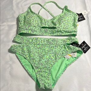 SHEIN Green Leopard Print Bikini